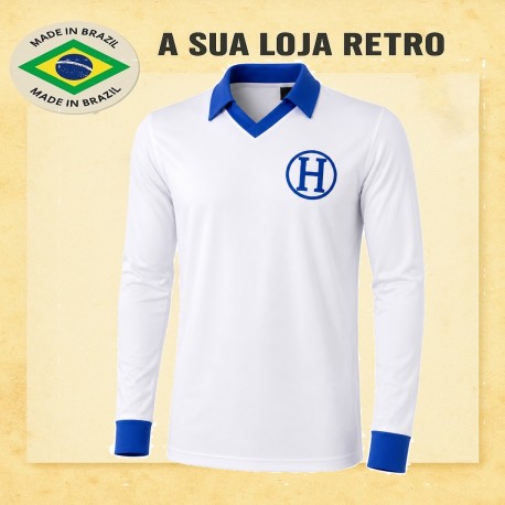 Camisa retrô Honduras branca ML - 1982