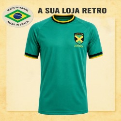 Camisa retrô Jamaica logo verde reggae