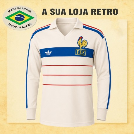 Camisa retrô França branca Logo ml 1998