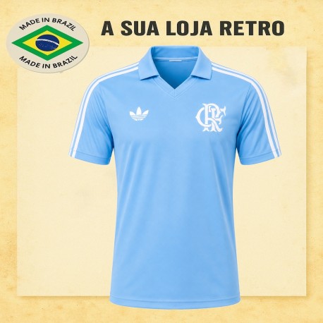 Camisa retrô Goleiro Flamengo Azul Celeste