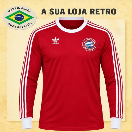 Camisa Retrô F.C. Bayern vermelha 1974- ML - ALE