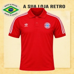Camisa Retrô FC Bayern vermelha Polo- - ALE 1974- ML - ALE