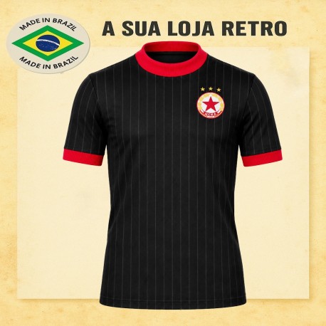 Camisa retrô CSKA Sófia preta 1980- BULG