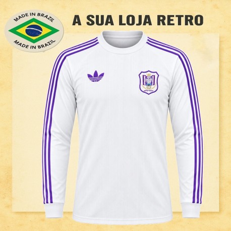 Camisa retrô Anderlecht logo branca 1984 - BEL