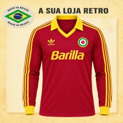 Camisa Retrô Roma Ml logo Barilla Roxa - ITA