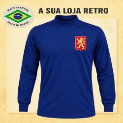 Camisa retrô Tchecoslováquia Azul 1934