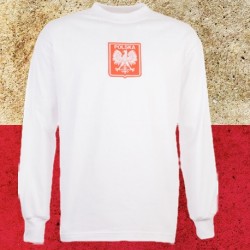 Camisa retrô Polonia branca logo ML - 1978