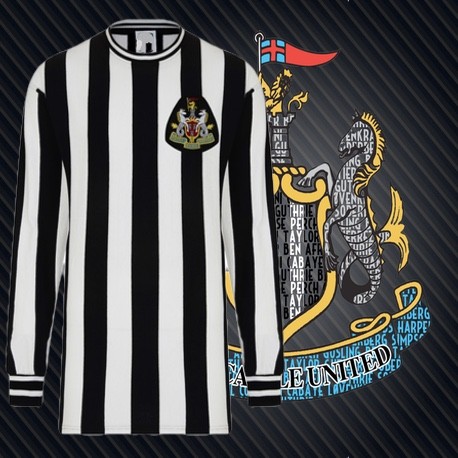 Camisa retrô Newcastle ML gola redonda - ENG