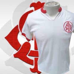 Camisa retrô Internacional branca gola redonda -1970