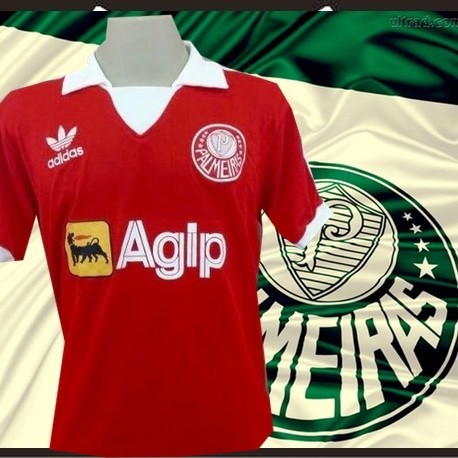 Camisa Retrô Palmeiras goleiro 1987-88 - Agip vermelha