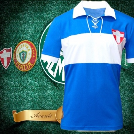 Camisa retrô Palmeiras Cruz de savoia azul 1914.