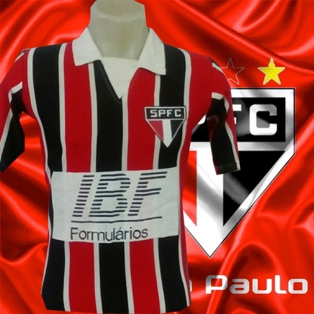 Camisa retrô São Paulo FC listrada IBF 1991.